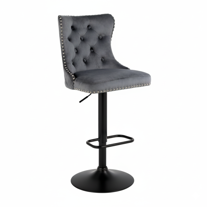 Hoker barowy, do kuchni, salonu, elegancki CRYSTAL VELVET CIEMNOSZARY BL