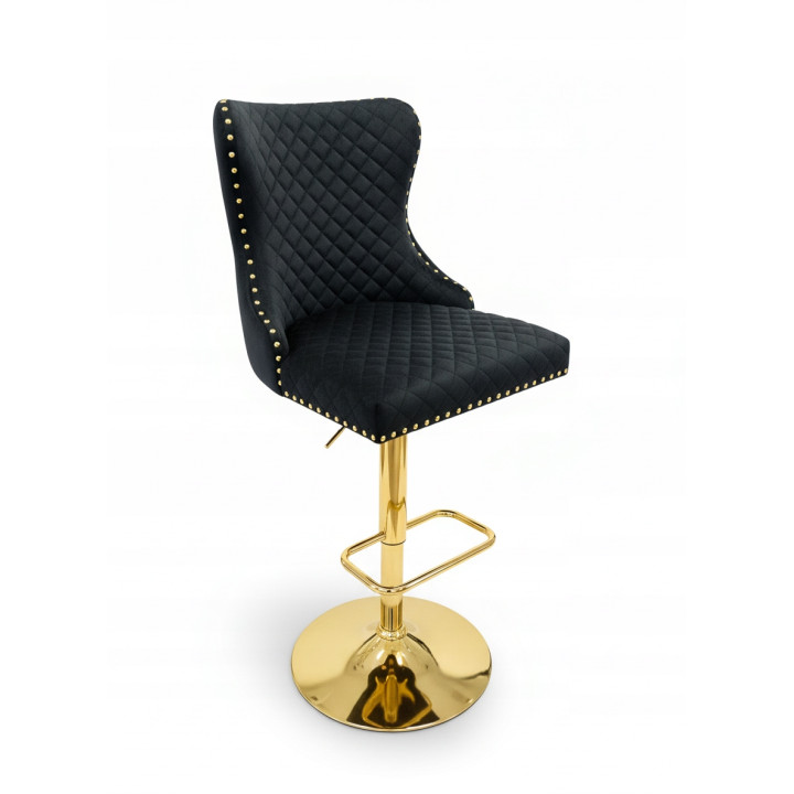 Hoker barowy,do kuchni, salonu, pokoju, elegancki LORD VELVET CZARNY GL