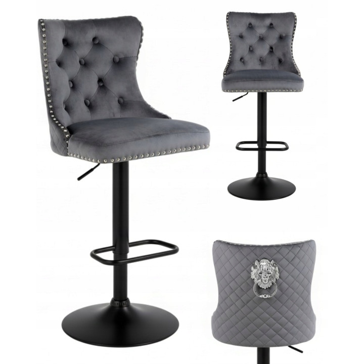 Hoker barowy, do kuchni, salonu, elegancki CRYSTAL VELVET CIEMNOSZARY BL