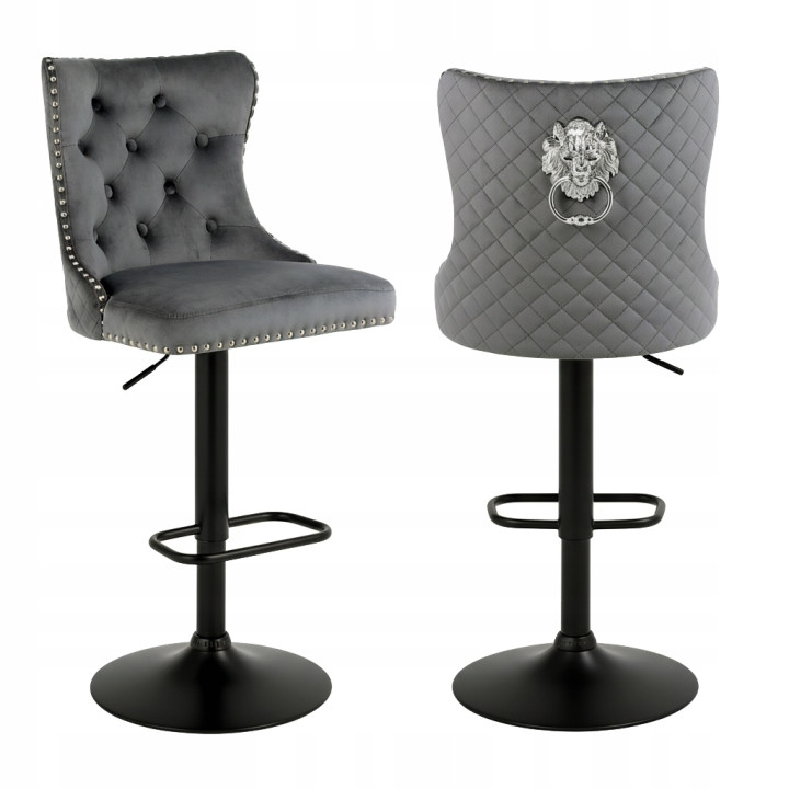 Hoker barowy, do kuchni, salonu, elegancki CRYSTAL VELVET CIEMNOSZARY BL
