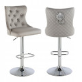 Hoker barowy, do kuchni, salonu, elegancki CRYSTAL VELVET JASNOSZARY SL