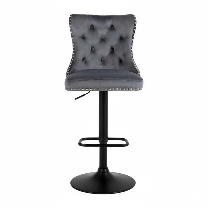 Hoker barowy, do kuchni, salonu, elegancki CRYSTAL VELVET CIEMNOSZARY BL
