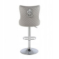 Hoker barowy, do kuchni, salonu, elegancki CRYSTAL VELVET JASNOSZARY SL