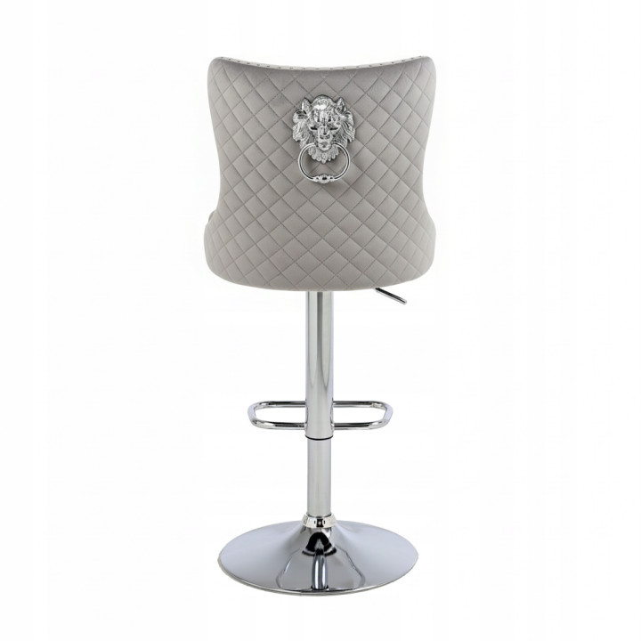 Hoker barowy, do kuchni, salonu, elegancki CRYSTAL VELVET JASNOSZARY SL