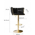 Hoker regulowany, obrotowy, barowy, do kuchni Glamour Loft Pleciony MARBELLA  czarny