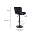 Hoker barowy, do kuchni, salonu, elegancki MALAGA VELVET CZARNY BL