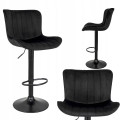 Hoker barowy, do kuchni, salonu, elegancki MALAGA VELVET CZARNY BL