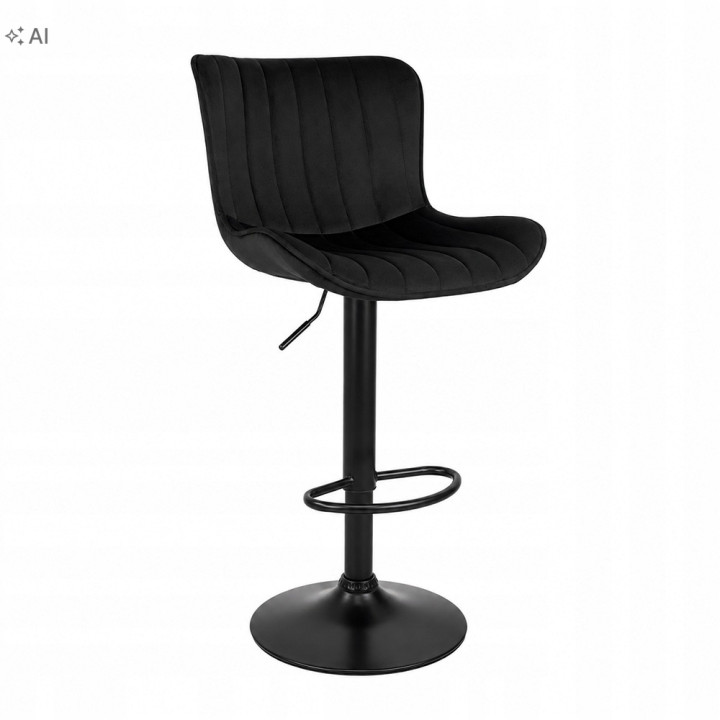 Hoker barowy, do kuchni, salonu, elegancki MALAGA VELVET CZARNY BL