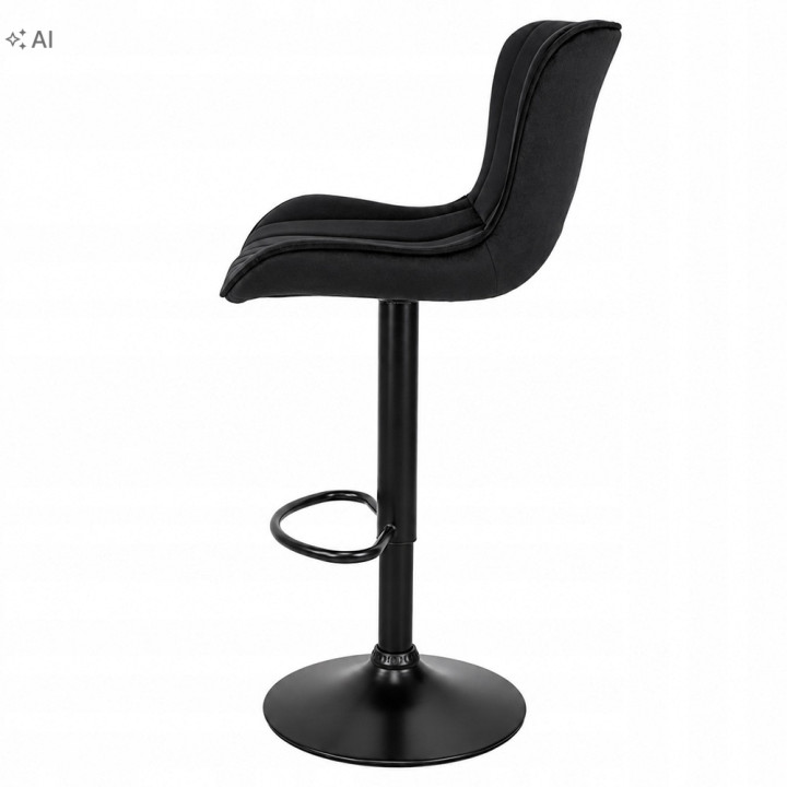 Hoker barowy, do kuchni, salonu, elegancki MALAGA VELVET CZARNY BL