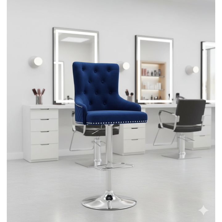 Hoker barowy,do kuchni, salonu, pokoju, elegancki ROYAL VELVET NIEBIESKI SL