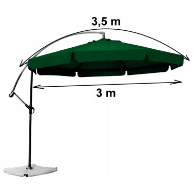 Parasol z wysięgnikiem 3M ZIELONY