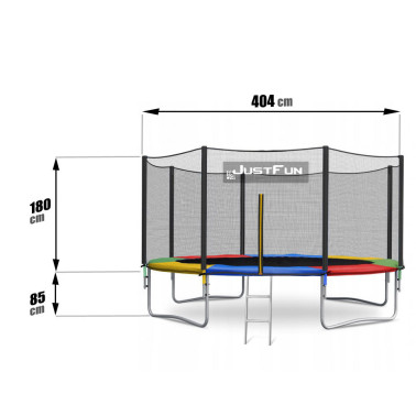 TRAMPOLINA OGRODOWA Z SIATKĄ 13FT/404CM