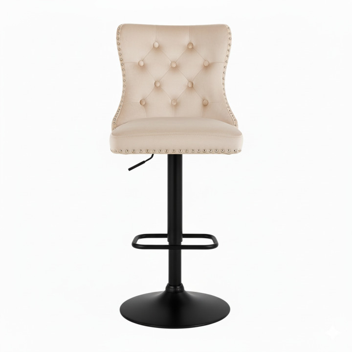 Hoker barowy, do kuchni, salonu, elegancki CRYSTAL VELVET BEŻOWY BL