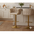 Hoker regulowany, obrotowy, barowy, beżowy do kuchni Glamour Loft Pleciony MARBELLA