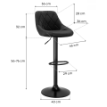 Hoker regulowany loftowy Toledo czarny velvet BL