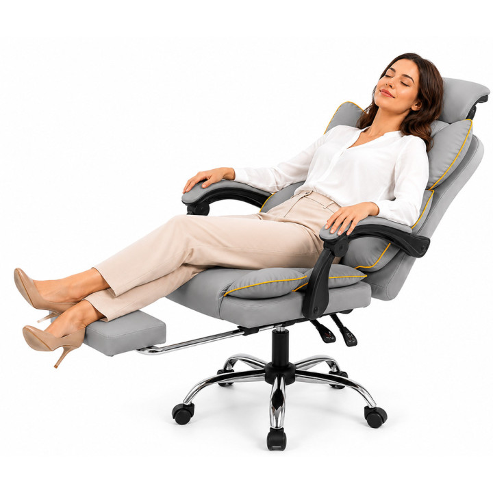 Fotel obrotowy, biurowy, ergonomiczny COMO szary