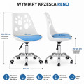 Krzesło obrotowe RENO - biało-niebieskie