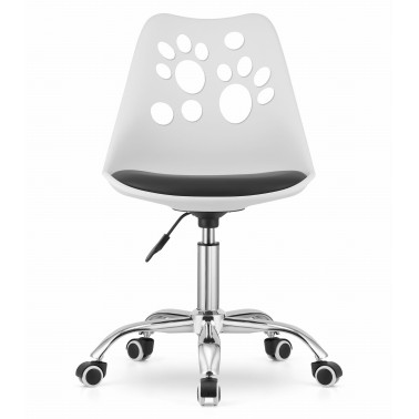 Krzesło obrotowe RENO - biało-czarne