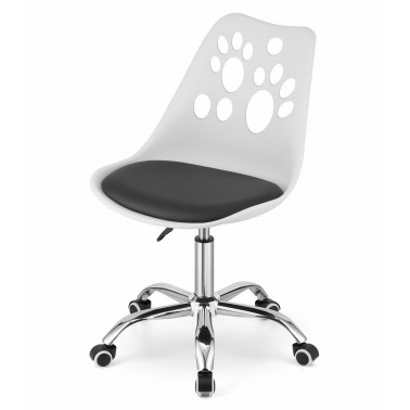Krzesło obrotowe RENO - biało-czarne
