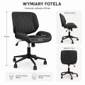 FOTEL Obrotowy, regulowany Tores Eco skóra szary do Pracowni, biura, salonu