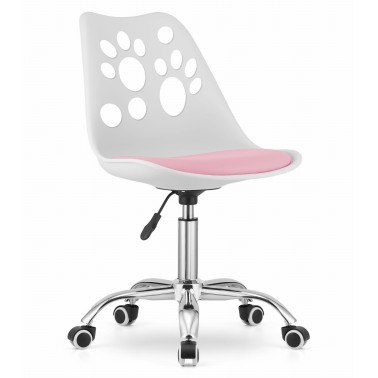 Krzesło obrotowe RENO - biało-różowe