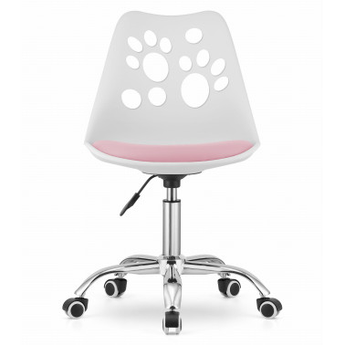 Krzesło obrotowe RENO - biało-różowe