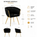 Krzesło Fotel do salony IMPERIA welur czarny GLAMOUR LOFT 1 szt.