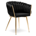 Krzesło Fotel do salony IMPERIA welur czarny GLAMOUR LOFT 1 szt.