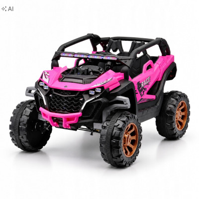 AUTO BUGGY ULTRA NA AKUMULATOR, 2OSOBOWE, BEZPIECZNY różowy dla dziewczynki