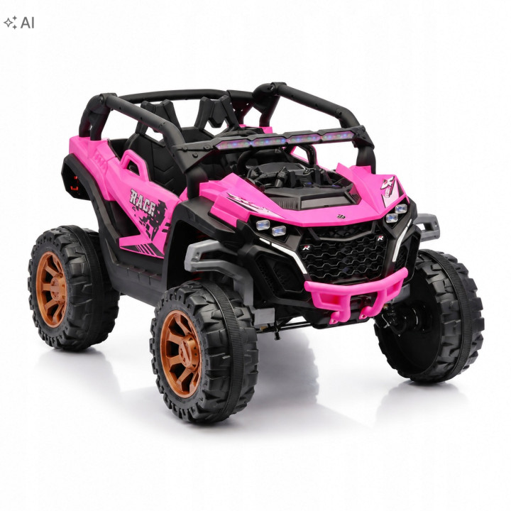 AUTO BUGGY ULTRA NA AKUMULATOR, 2OSOBOWE, BEZPIECZNY różowy dla dziewczynki