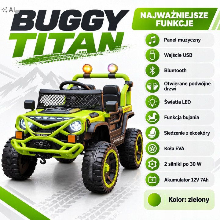 AUTO BUGGY PERFORMANCE RED NA AKUMULATOR, MOCNY, BEZPIECZNY CZERWONY