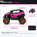 AUTO BUGGY ULTRA NA AKUMULATOR, 2OSOBOWE, BEZPIECZNY różowy dla dziewczynki