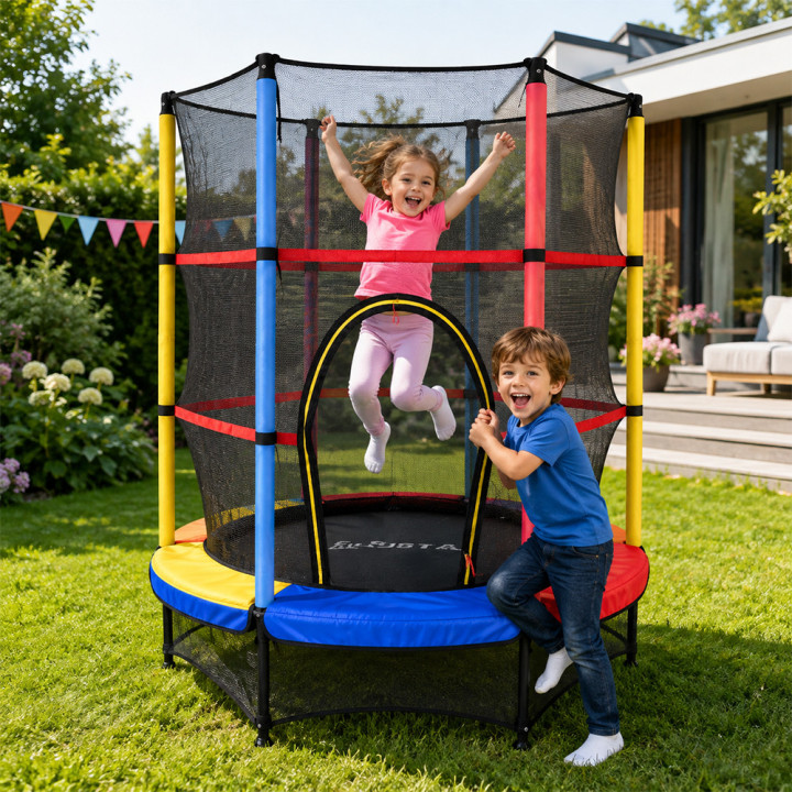 TRAMPOLINA do wewnątrz 140cm JUST FUN multicolor