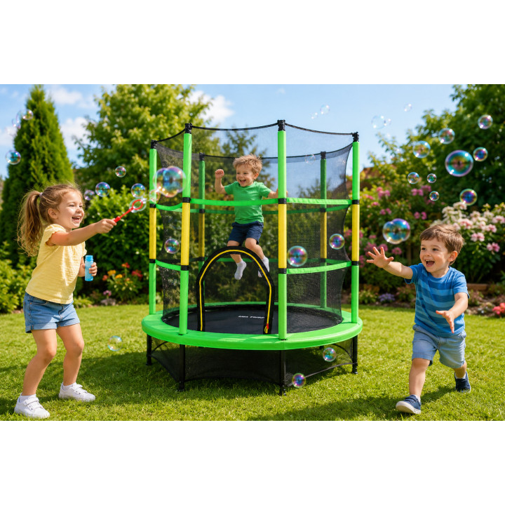 ZIELONO-ŻÓŁTA-TRAMPOLINA DO DOMU I OGRODU 140 JF