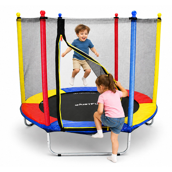 TRAMPOLINA REKREACYJNA DLA DZIECI 152 CM JUST FUN MULTICOLOR