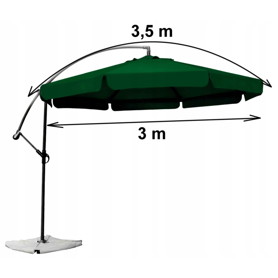 Parasol z wysięgnikiem 3M Zielony