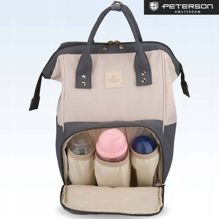Plecak dla Mamy do Wózka Torba Organizer Mommy Bag PETERSON 10 Kieszeni