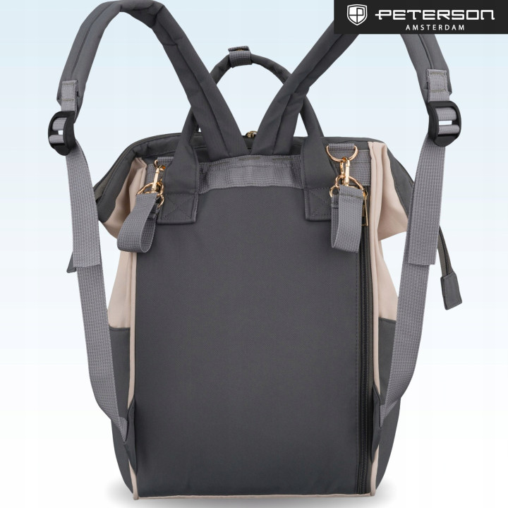 Plecak dla Mamy do Wózka Torba Organizer Mommy Bag PETERSON 10 Kieszeni