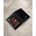 Peterson Zestaw portfel + etui skórzane męskie BLACK czarny PREZENT