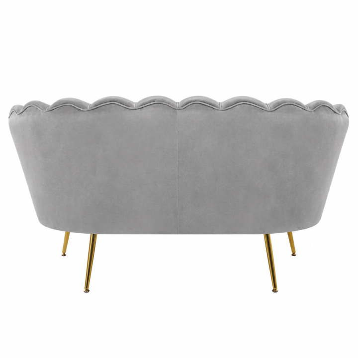 SZARA WELUROWA SOFA KANAPA DWUOSOBOWA TAPICEROWANA FLOWERS