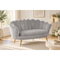 SZARA WELUROWA SOFA KANAPA DWUOSOBOWA TAPICEROWANA FLOWERS