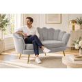 SZARA WELUROWA SOFA KANAPA DWUOSOBOWA TAPICEROWANA FLOWERS