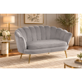 SZARA WELUROWA SOFA KANAPA DWUOSOBOWA TAPICEROWANA FLOWERS