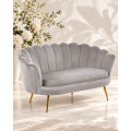 SZARA WELUROWA SOFA KANAPA DWUOSOBOWA TAPICEROWANA FLOWERS