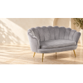 SZARA WELUROWA SOFA KANAPA DWUOSOBOWA TAPICEROWANA FLOWERS