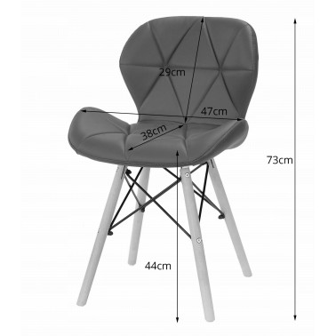 Krzesło RIPIANO 48 x 43 x 73 cm odcienie szarości 1 szt.