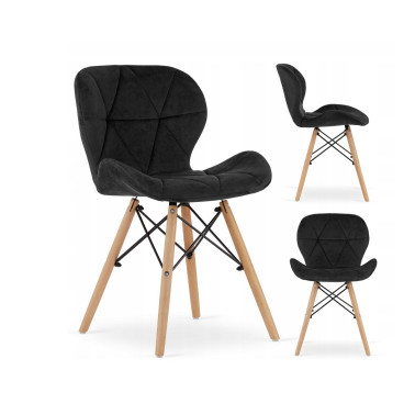 Krzesło RIPIANO VELVET 48 x 52,5 x 74 cm czarny 1 szt.