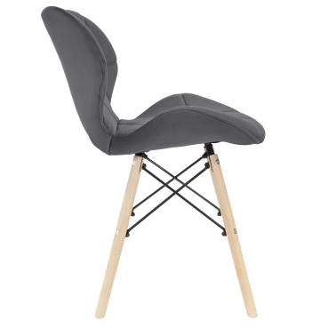 Krzesło RIPIANO VELVET 48 x 44 x 73 cm odcienie szarości 1 szt.