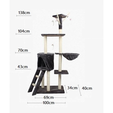 Drapak wysoki, legowisko, słupek do drapania, wieża 101 - 160 cm PREMIUM