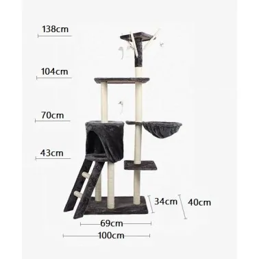 Drapak wysoki, legowisko, słupek do drapania, wieża 101 - 160 cm PREMIUM